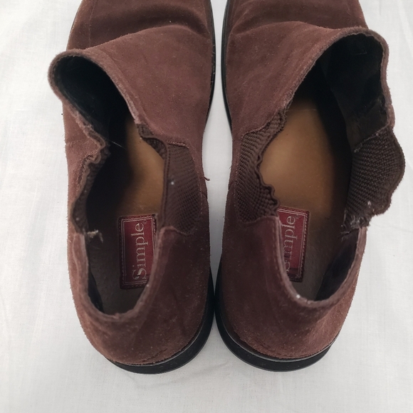 SIMPLE 9500 Vintage 90's WOMENS KIWI MID Ankle Brown Flats Suede BOOT SHOE  9.5 - Picture 6 of 7